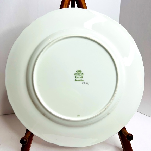 Aynsley Bone China GOLD DOWERY 7892 Smooth Rim Dinner Plate, 10 1/2" Set Of 6 - Picture 9 of 11